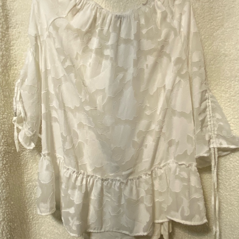 White Sheer blouse with camisole liner